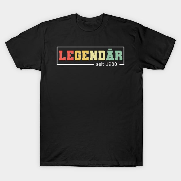 Legendär seit 1980 40 Jahre Geburtstag retro T-Shirt by HBfunshirts